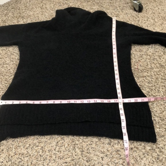 For The Republic Saks Fifth Avenue Sweater Size Medium Black Chenille Cowl Neck - Picture 8 of 9